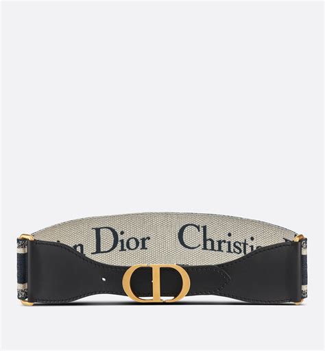 Christian Dior Gürtel Canvas in Marineblau und Weiß mit 